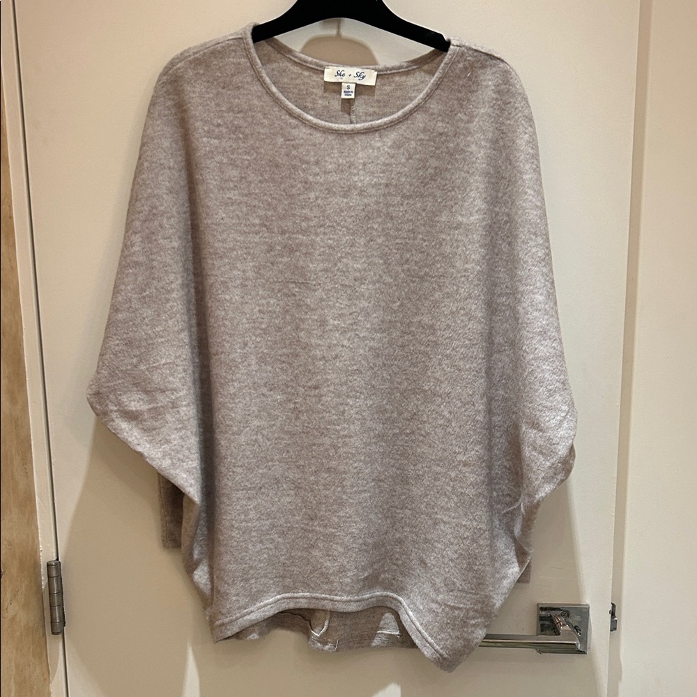 Bat sleeve sweater polyester and spandex.